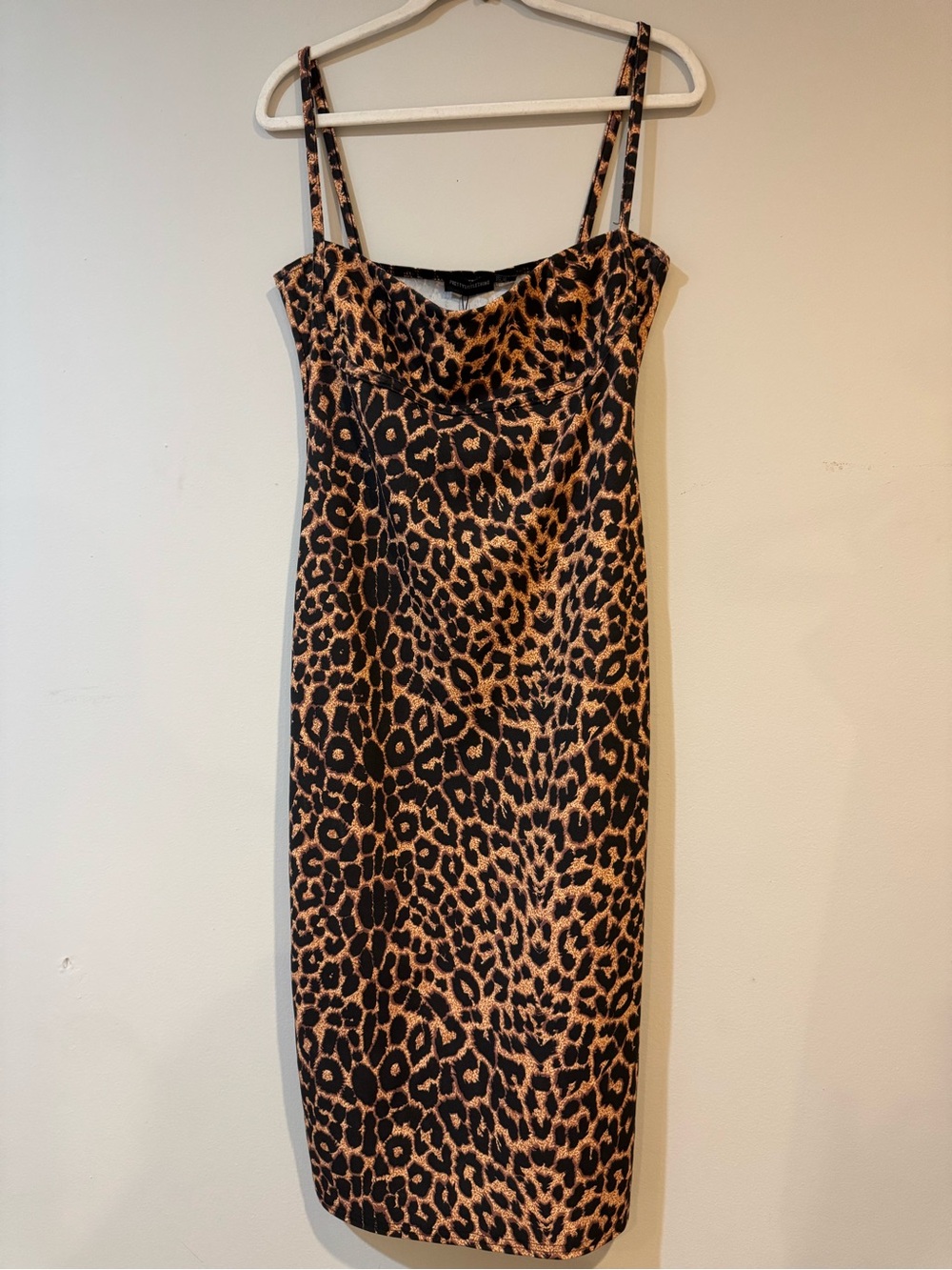 PrettyLittleThing Leopard Print Midi Slip Dress in Brown and Black